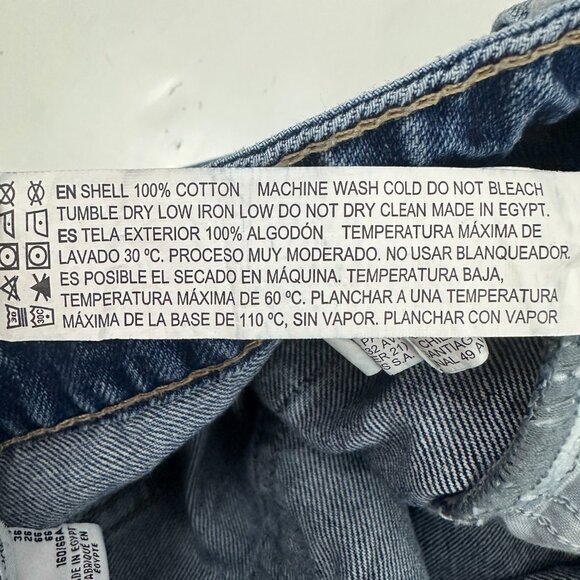 Forever 21 Button Fly Distressed Straight Women's size 26 Dark Blue Denim Jeans - Picture 4 of 5